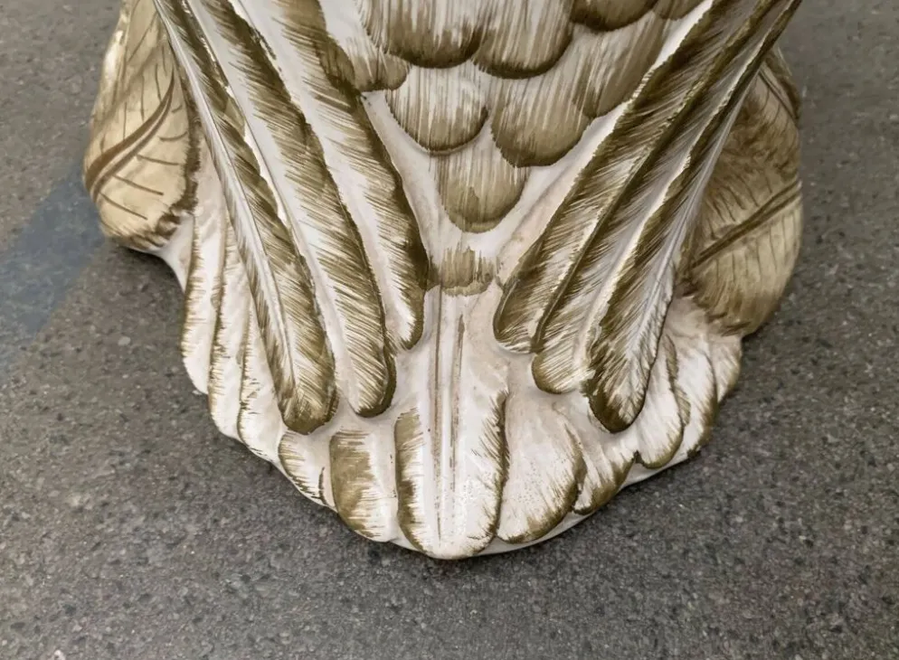 Porte-parapluie hibou en céramique italienne vintage