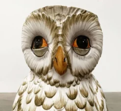 Porte-parapluie hibou en céramique italienne vintage