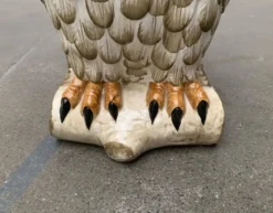 Porte-parapluie hibou en céramique italienne vintage