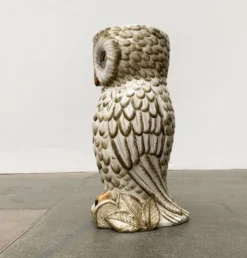 Porte-parapluie hibou en céramique italienne vintage