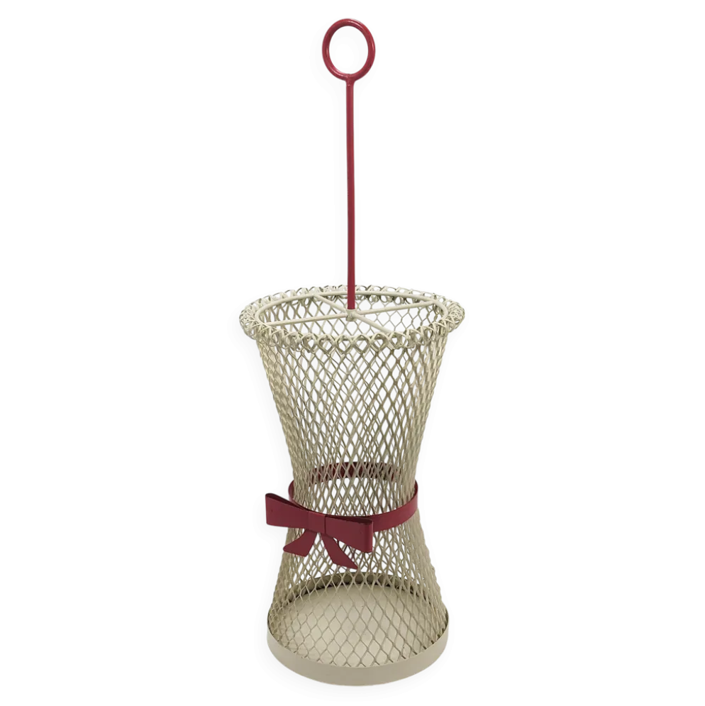 Porte-parapluie à nœud papillon style Mathieu Matégot, milieu du siècle, métal, France, années 1950