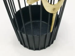 Porte-parapluies Coq en Laiton Walter Bosse Milieu du Siècle pour Herta Baller, années 1950