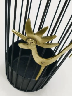 Porte-parapluies Coq en Laiton Walter Bosse Milieu du Siècle pour Herta Baller, années 1950