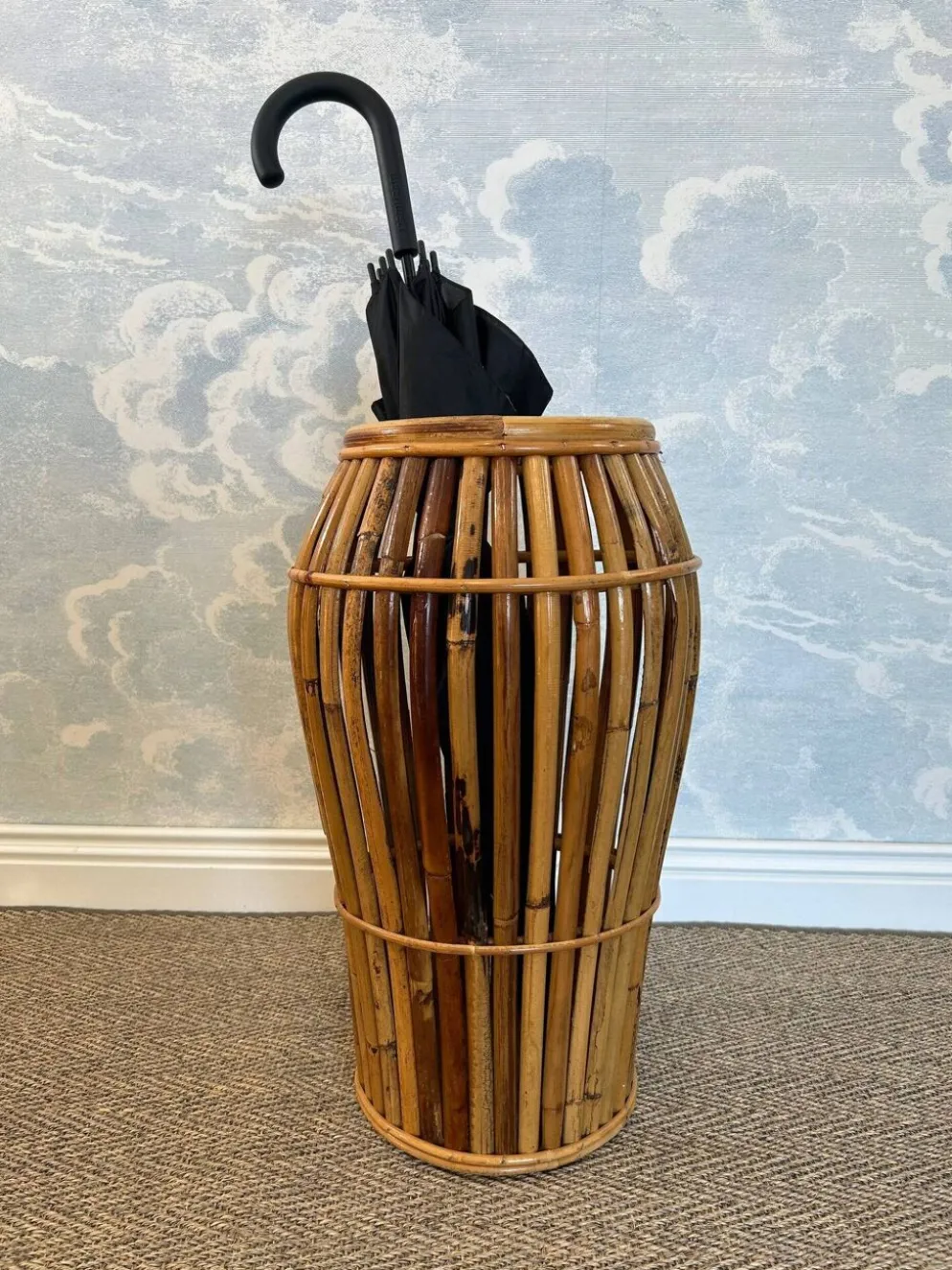 Porte-parapluies en bambou attribué à Franco Albini, Italie, années 1950
