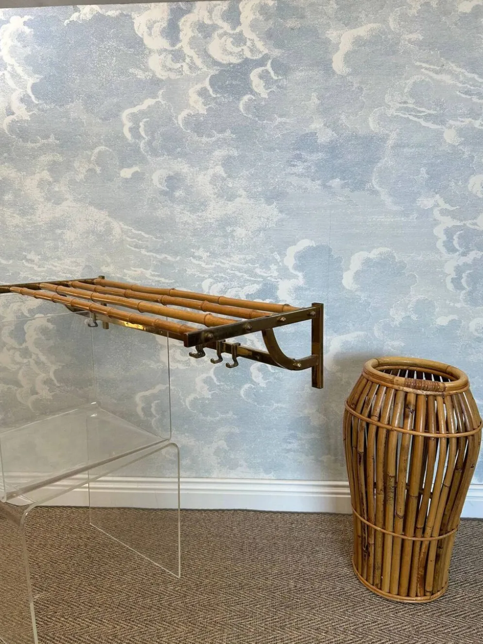 Porte-parapluies en bambou attribué à Franco Albini, Italie, années 1950