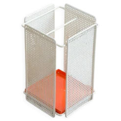Porte-parapluies moderniste en métal perforé années 60 / 70