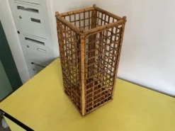 Porte parapluies osier rotin circa 1970