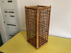 Porte parapluies osier rotin circa 1970