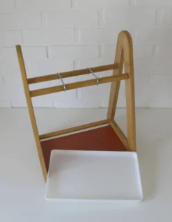 Porte-parapluie vintage de style scandinave, support en bois moderne du milieu du siècle