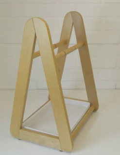 Porte-parapluie vintage de style scandinave, support en bois moderne du milieu du siècle