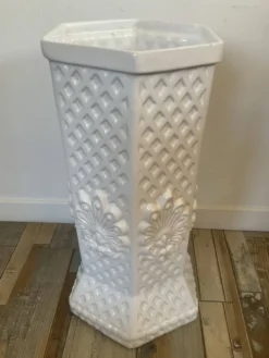 Porte parapluie vintage en céramique craquelée