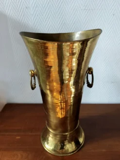 Porte-parapluie vintage en laiton massif