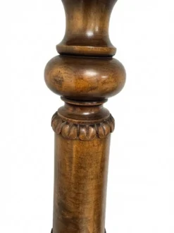 Porte-plante ancien en bois tourné, sellette haute