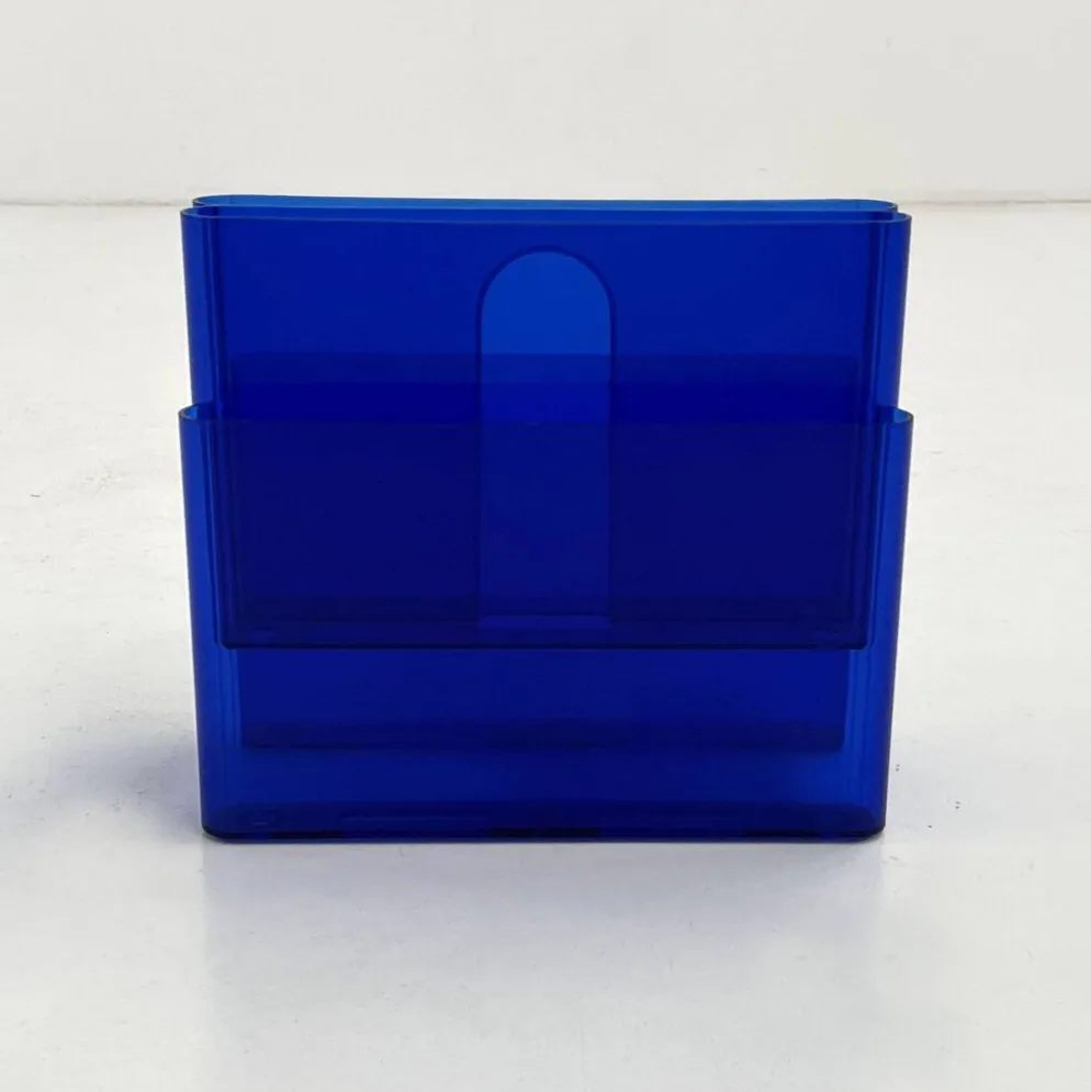 Porte-revue bleu transparent par Giotto Stoppino pour Kartell, 1970