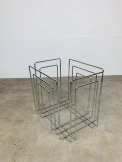 Porte revue en métal chromé par Willi Glaeser pour TMP années 80