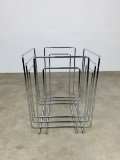 Porte revue en métal chromé par Willi Glaeser pour TMP années 80