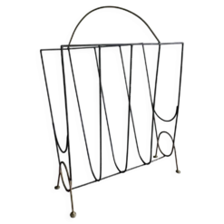 Porte revue midcentury poétique en métal noir