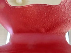 Porte revue métal chromé et simili cuir, Skaï , aspect pécari, 1970