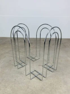 Porte revue postmoderne métal chromé années 80