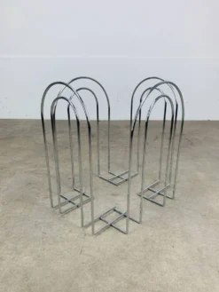 Porte revue postmoderne métal chromé années 80