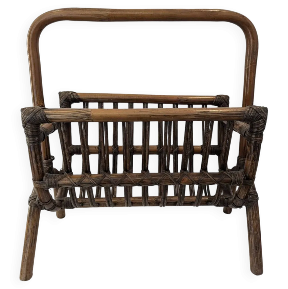 Porte revue rotin vintage