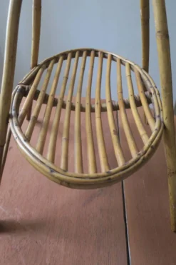 Porte-revues artisanal en bambou du milieu du siècle, années 1960
