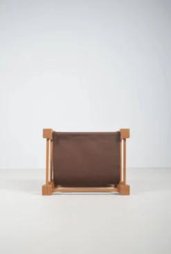 Porte-revues double en bois avec lin, années 1960
