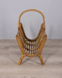 Porte-revues en bambou au design italien vintage des années 1960