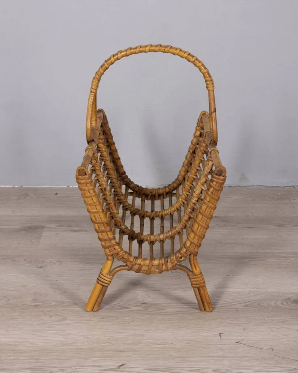 Porte-revues en bambou au design italien vintage des années 1960