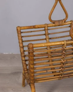 Porte-revues en bambou au design italien vintage des années 1960