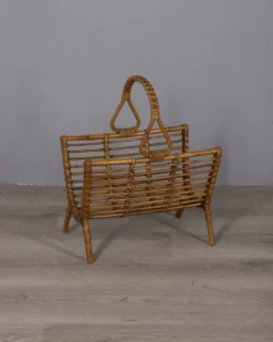 Porte-revues en bambou au design italien vintage des années 1960