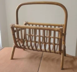 Porte-revues en bambou du milieu du siècle, années 1960