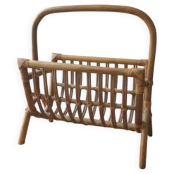 Porte-revues en bambou du milieu du siècle, années 1960