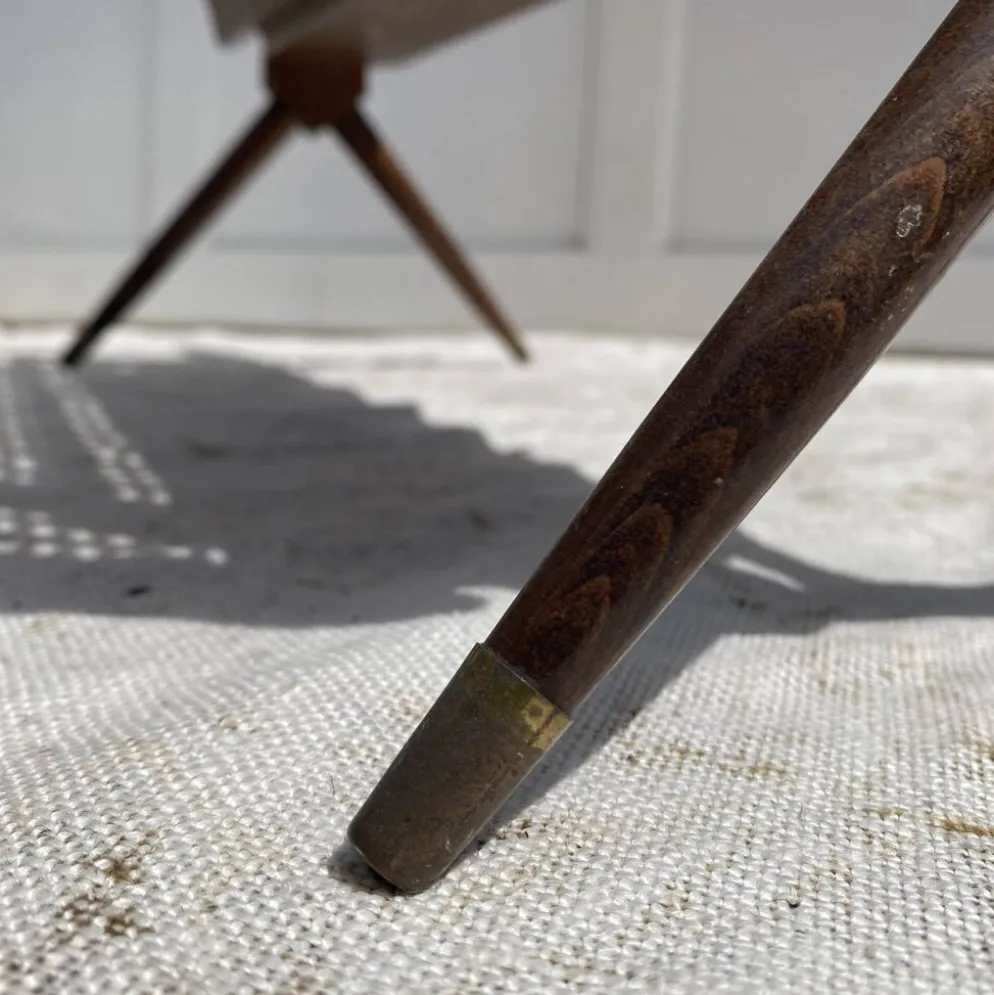 Porte-revues en bois et cannage pieds compas,Cesare Lacca, à années 60