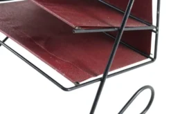 Porte-revues en cuir + métal