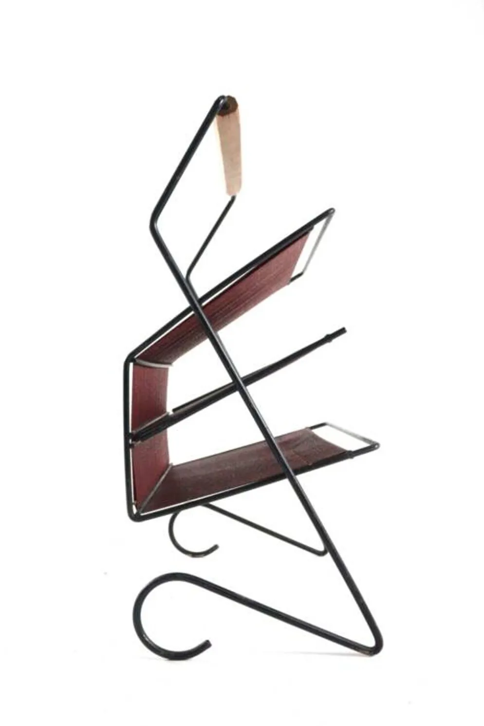 Porte-revues en cuir + métal