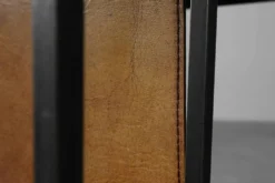 Porte-revues en métal, bois et cuir, Belgique années 1960