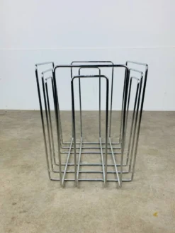 Porte-revues en métal chromé par Willy Glaeser pour TMP, années 80