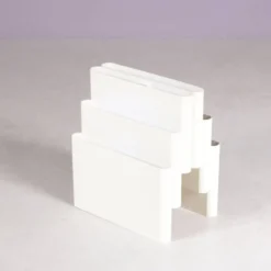 Porte-revues en plastique blanc de grande taille des années 1970 / Giotto Stoppino / Kartell,
