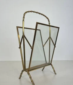 Porte-revues façon faux-bambou en bronze et laiton de la maison Baguès