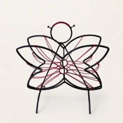 Porte-revues papillon en fil de métal, années 50-60