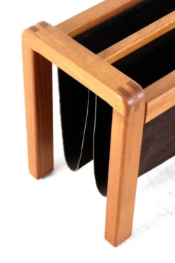 Porte-revues Salling en teck avec cuir