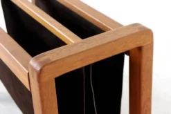 Porte-revues Salling en teck avec cuir
