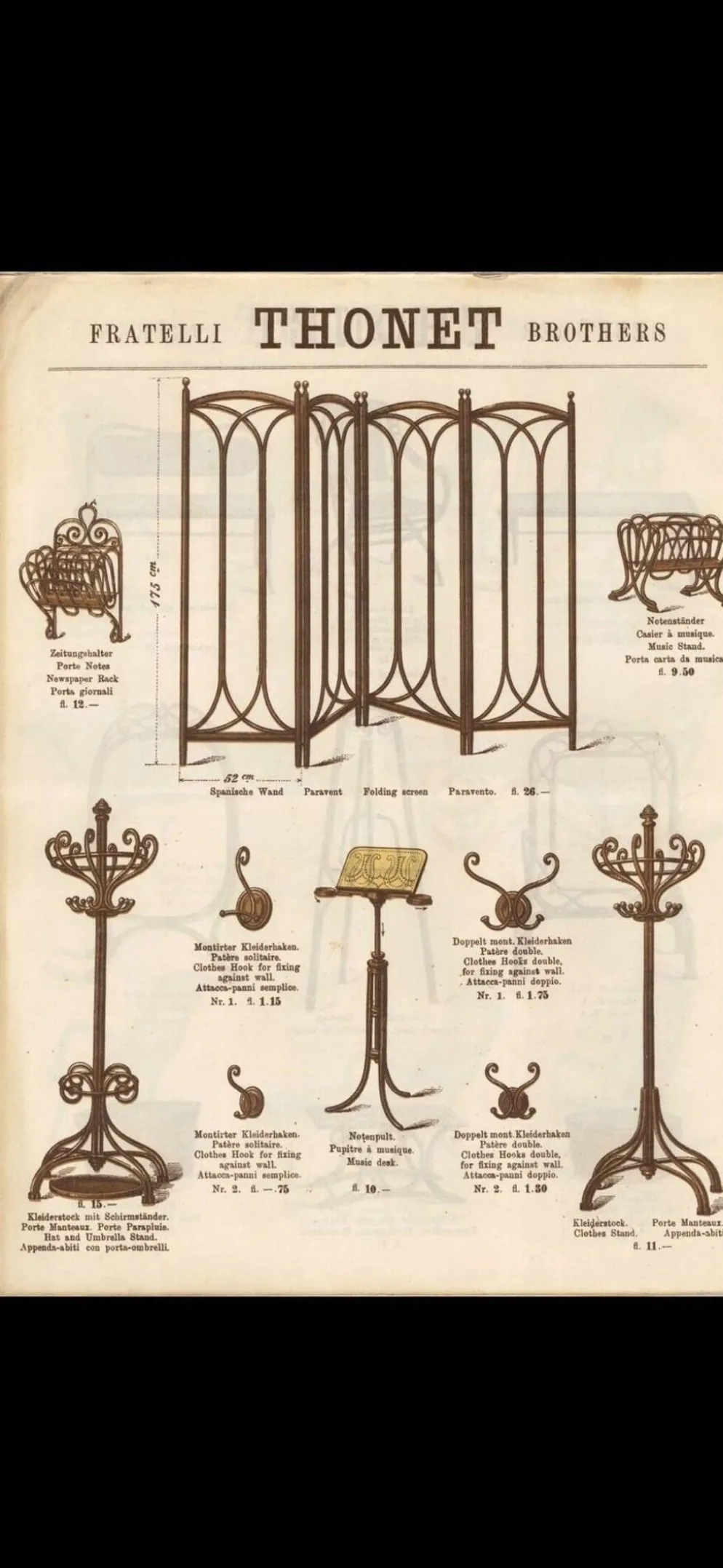Porte revues Thonet en bois courbé art nouveau