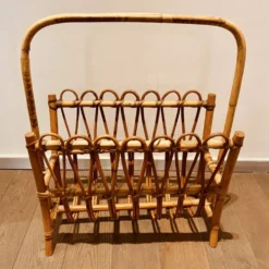 Porte-revues vintage en bambou
