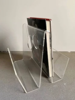 Porte-revues vintage en plexiglas, années 1970