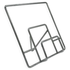 Porte-revues vintage en tube chromé, design zigzag