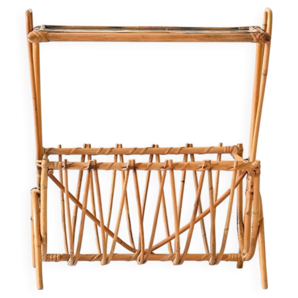 Porte-revues vintage suédois en bambou