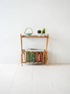 Porte-revues vintage suédois en bambou