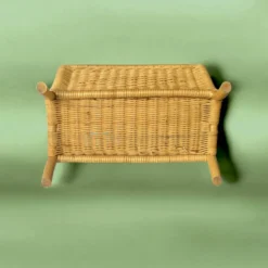 Porte-revue vintage en osier et bambou